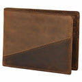 Portefeuille 12 x 9.5 cm en cuir marron bicolore pliant