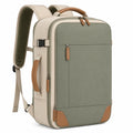 Sac à dos de voyage 45 cm en textile kaki et beige à ouverture valise