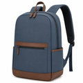 Sac à dos 30 x 15 x 42 cm en polyester bleu marine et marron - rangement quotidien zippé