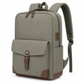 Sac à dos 30 x 15 x 42 cm en tissu vert kaki avec finitions marron pour ordinateur
