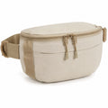 Sac banane 24 x 7 x 15 cm en tissu beige avec sangle réglable