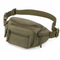 Sac banane 25 x 15 x 10 cm en tissu synthétique vert kaki à multiples poches