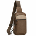 Sac bandoulière 17 x 7 x 31 cm en similicuir marron à poches zippées