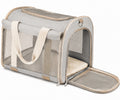Sac de transport pour animal 45 cm en textile gris avec panneaux en maille et coussin amovible