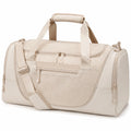 Sac de sport 50 x 25 x 28 cm beige en textile et similicuir avec bandoulière réglable