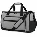 Sac de voyage 50 x 25 x 28 cm en textile gris et noir avec bandoulière réglable