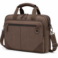 Sacoche ordinateur 40 cm marron en textile synthétique avec bandoulière réglable
