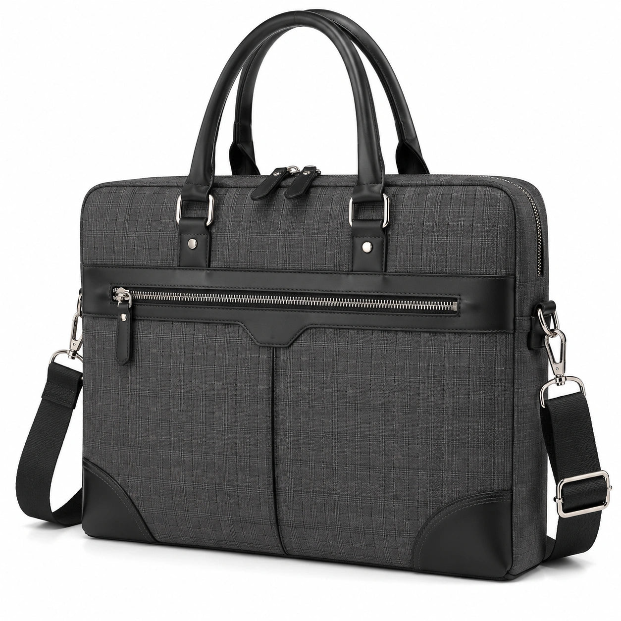 Sac pour ordinateur portable 40 cm textile synthétique noir/gris à bandoulière